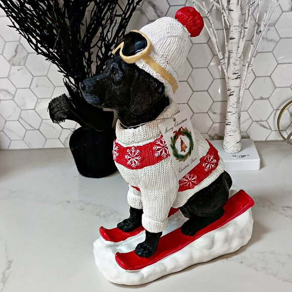 NEW! FESTIVE BLACK LAB SKIS & GOGGLES DECOR - Picture 4 of 6